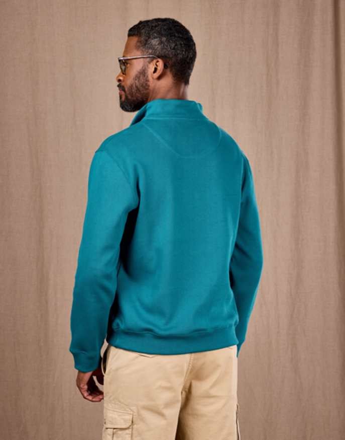 Half Zip Jersey Sweatshirt - Teal