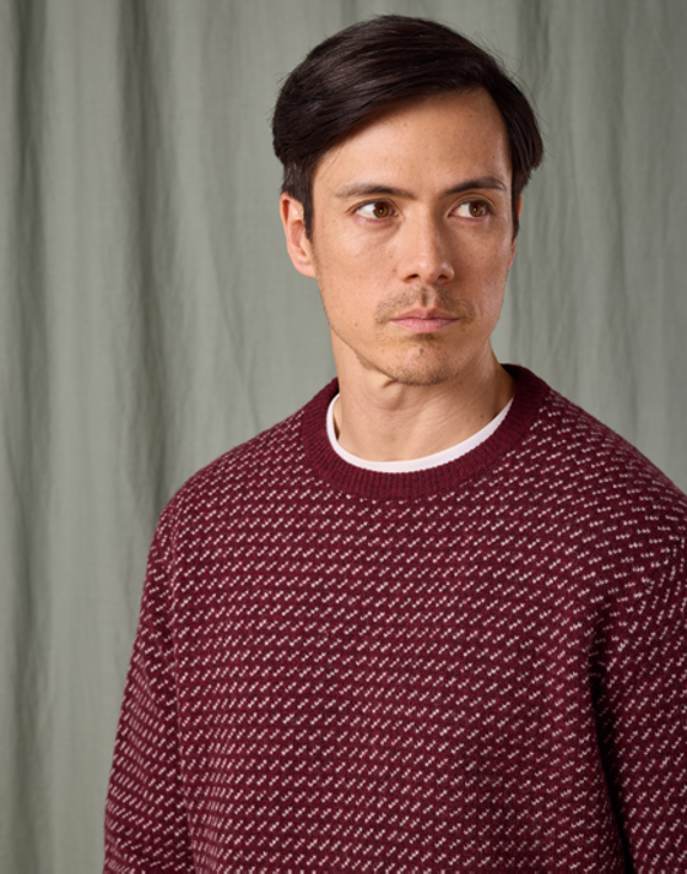Nordic Crew Neck Jumper - Red