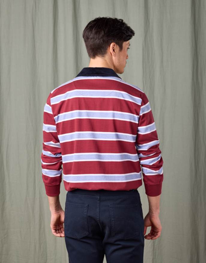 Rugby Shirt - Burgundy/Sky