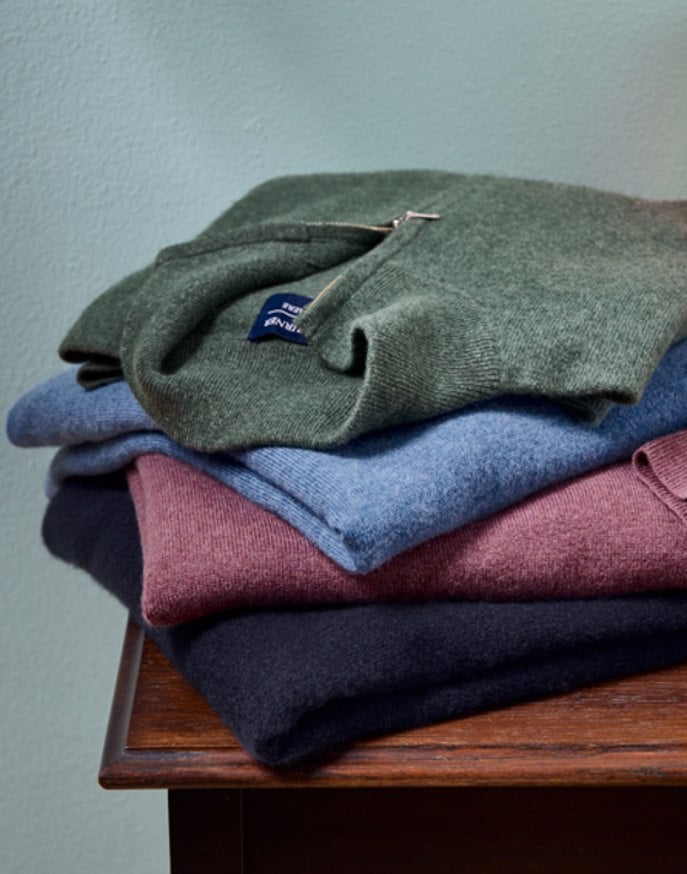 Cashmere Half Zip Jumper - Navy