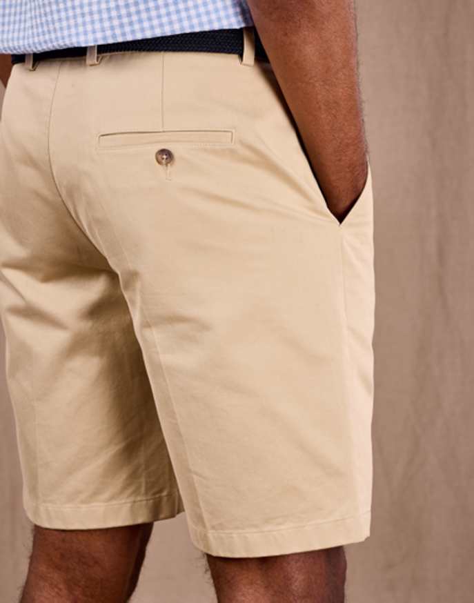 Pleated Front Shorts - Pebble | Joseph Turner
