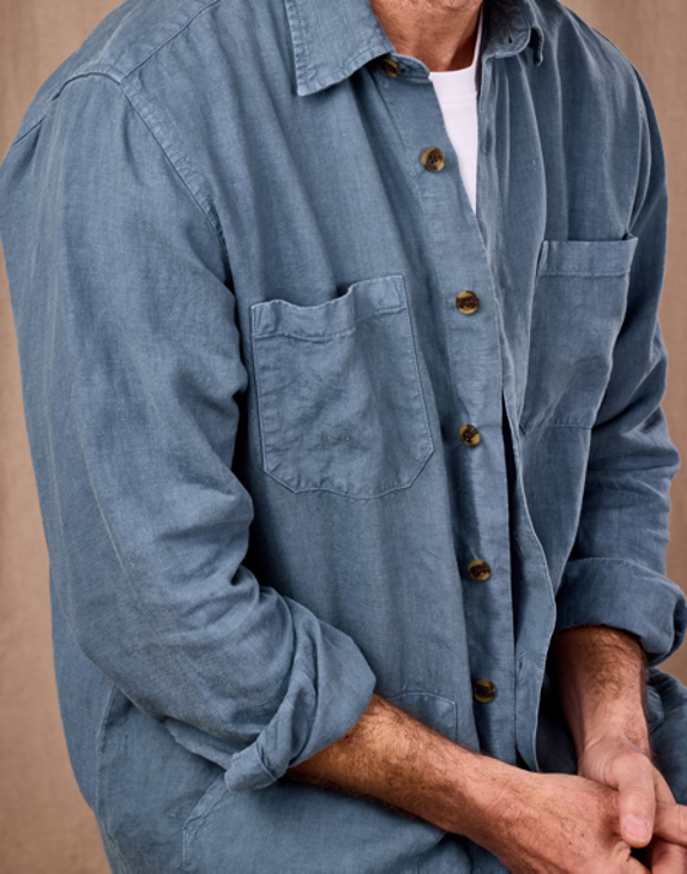 Linen Overshirt - Blue