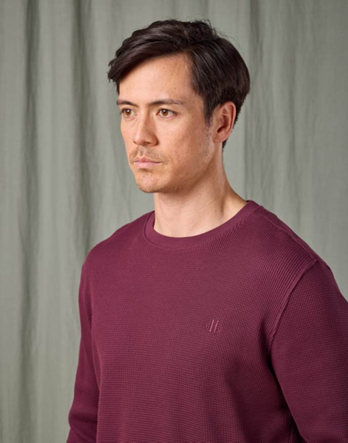Long Sleeve Waffle T Shirt - Fig