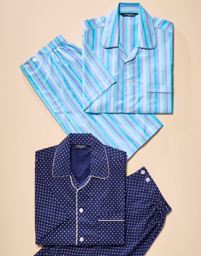 Short Pyjamas - Navy/White Polkadot (fine)