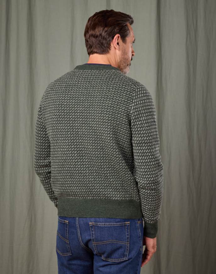 Nordic Crew Neck Jumper - Green