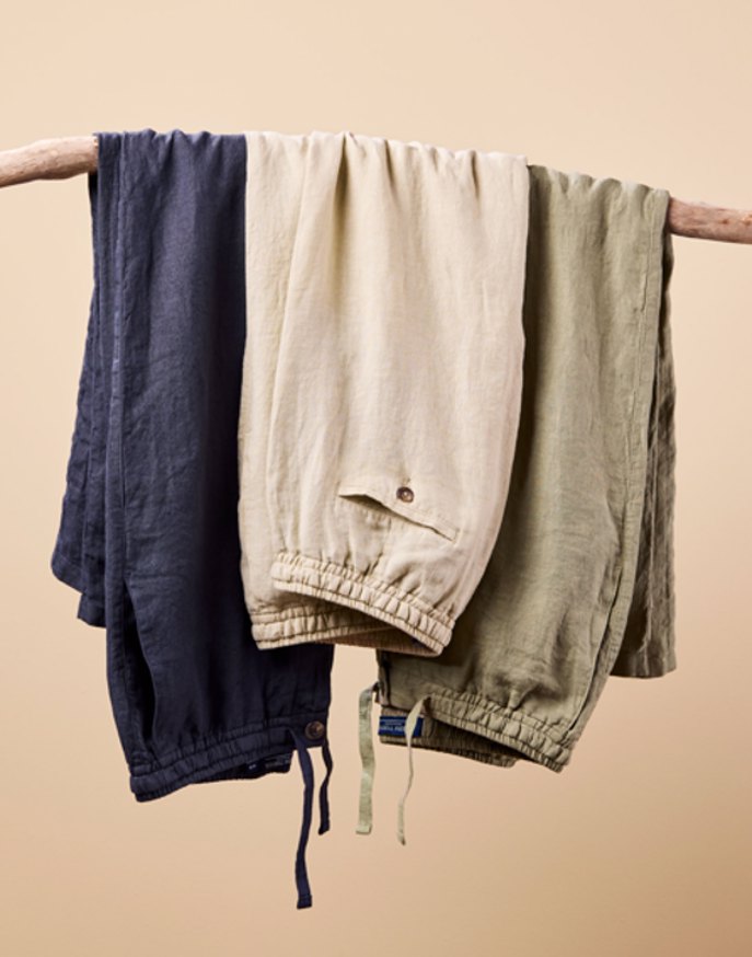 Casual Linen Trouser - Navy