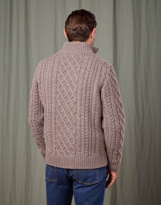 Aran Half Zip Jumper - Cobble