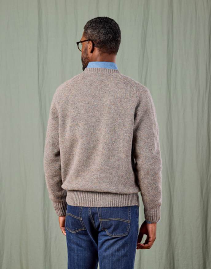 Shetland Crew Neck Jumper - Cobble