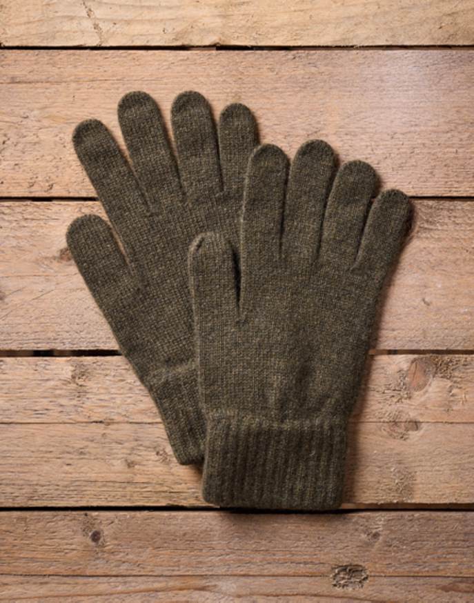 Cashmere Knitted Gloves - Olive