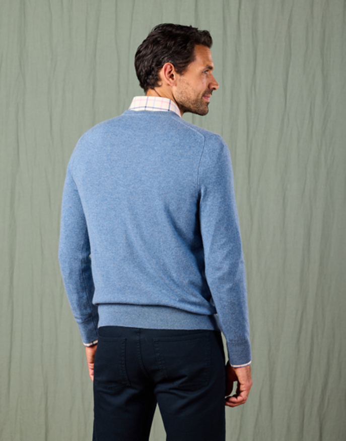 Cashmere Crew Neck Jumper - Blue