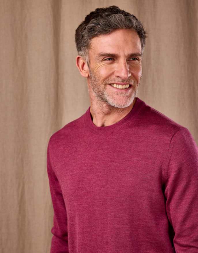 Merino Crew Neck Jumper - Dusty Rose