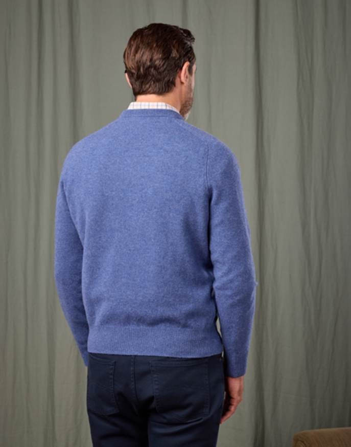 Lambswool Crew Neck Jumper - Blue
