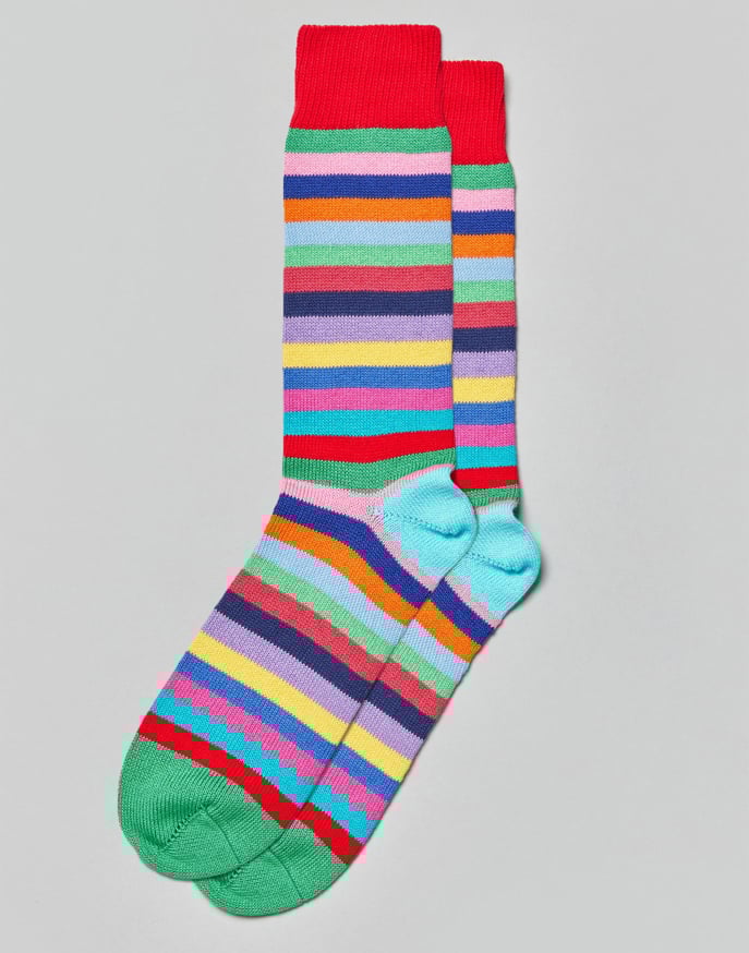 Multi Stripe Socks - Green