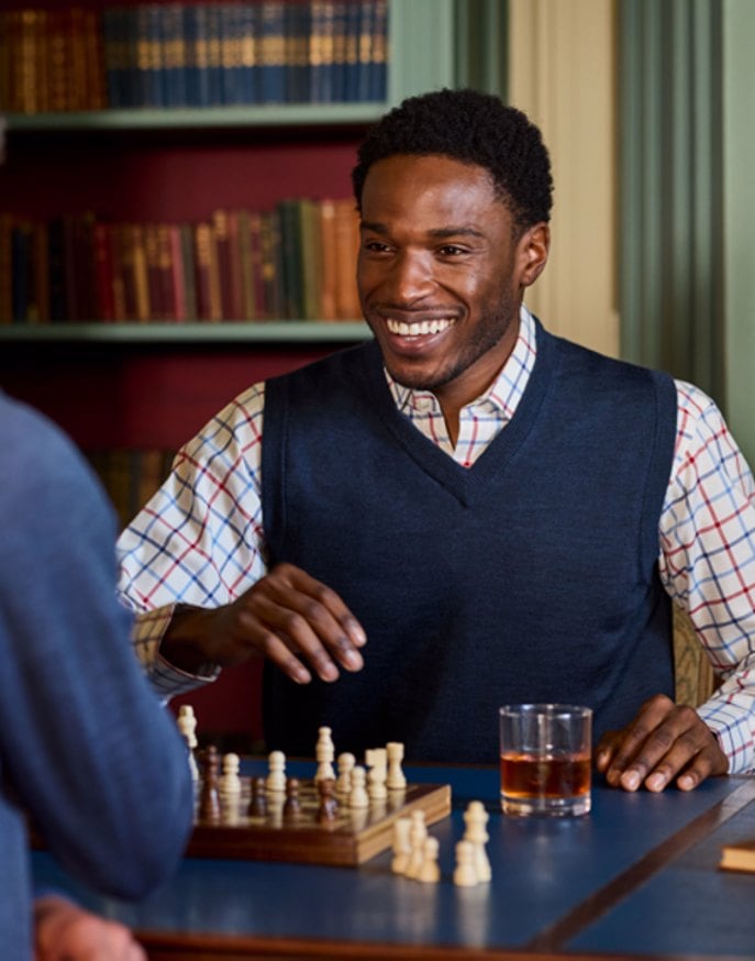 Merino Sleeveless Jumper - Navy