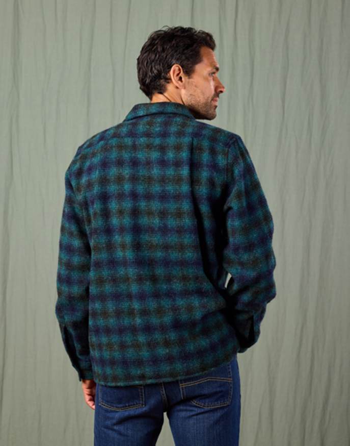 Wool Overshirt - Teal/Navy