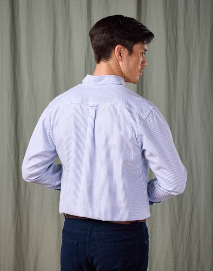 Button Down Oxford Shirt - Blue Stripe