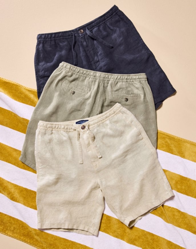 Casual Linen Shorts - Stone