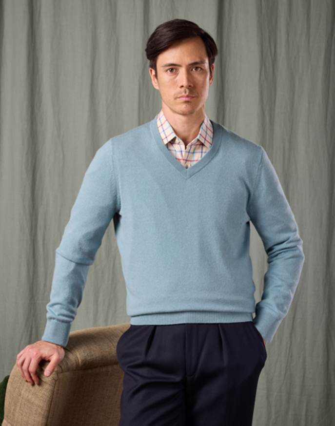 Cashmere V Neck - Ultramarine