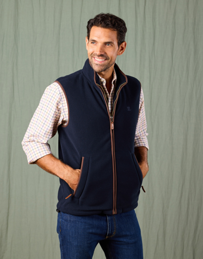 Fleece Gilet - Navy | Joseph Turner