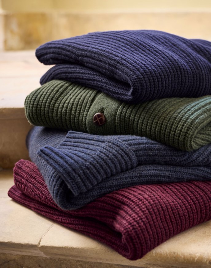 Lambswool Whitby Zip Cardigan - Burgundy