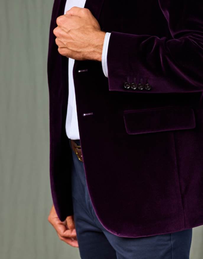 Classic Velvet Jacket - Purple