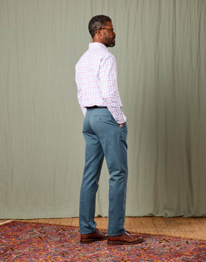 Pleated Front Chinos - Petrol Blue