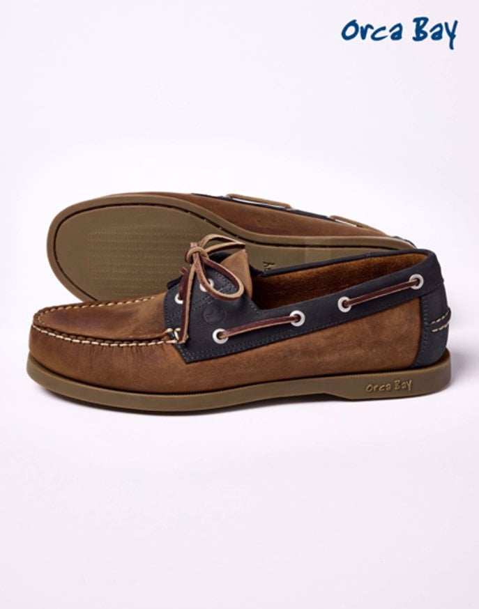 Oakland Deck Shoes - Sand/Navy