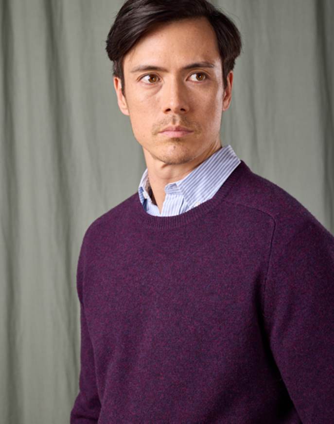 Lambswool Crew Neck Jumper - Blackberry