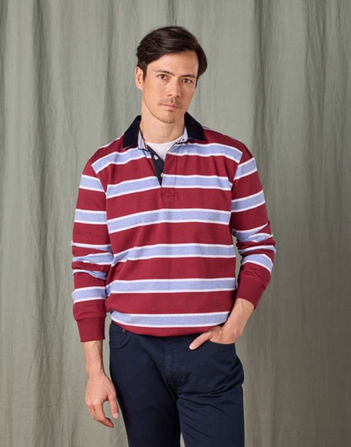 Rugby Shirt - Burgundy/Sky