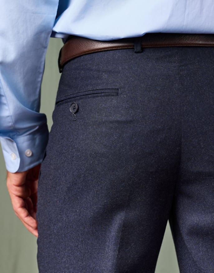 Flannel Trousers - Navy