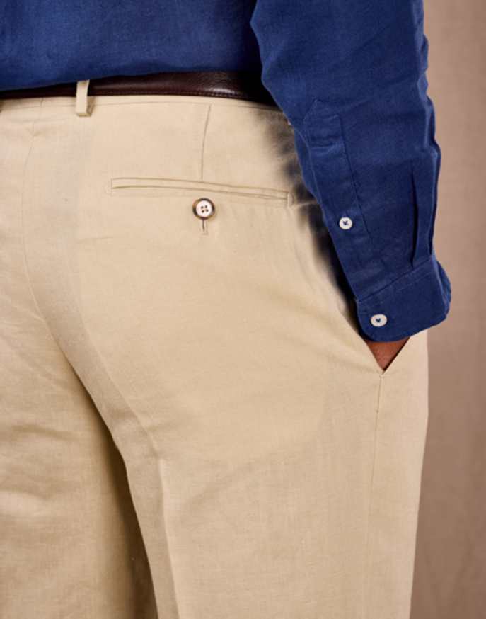 Linen Suit Trousers - Stone