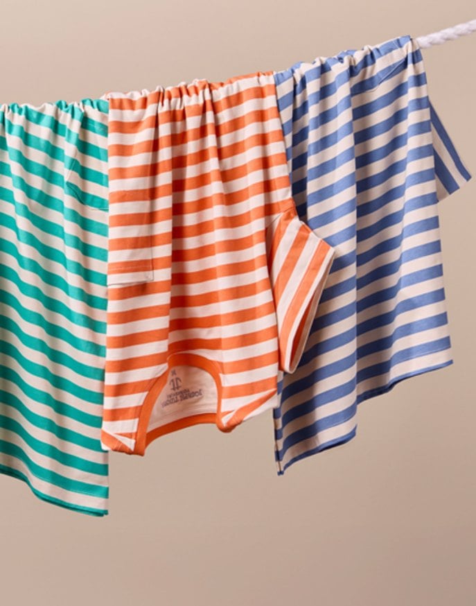 Printed Stripe T Shirt - Blue