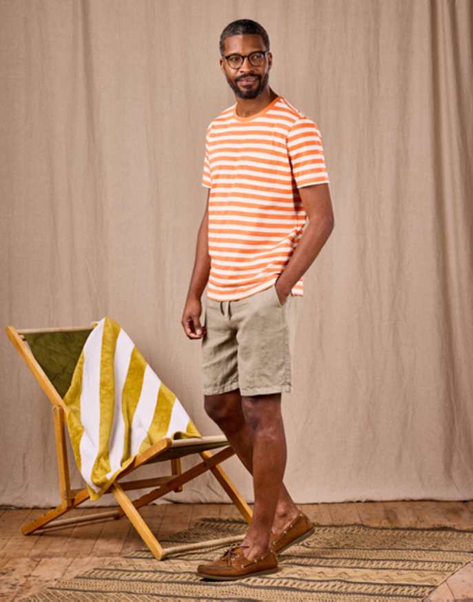 Casual Linen Shorts - Khaki