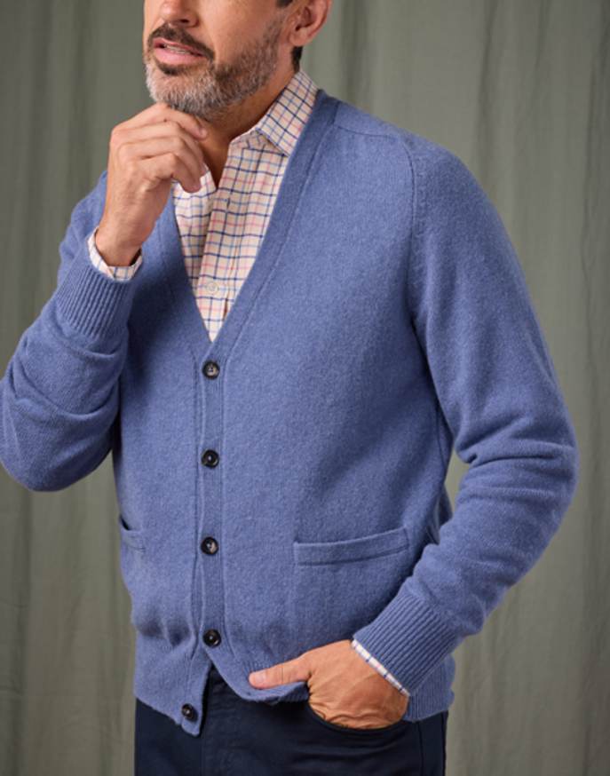 Lambswool Cardigan - Blue