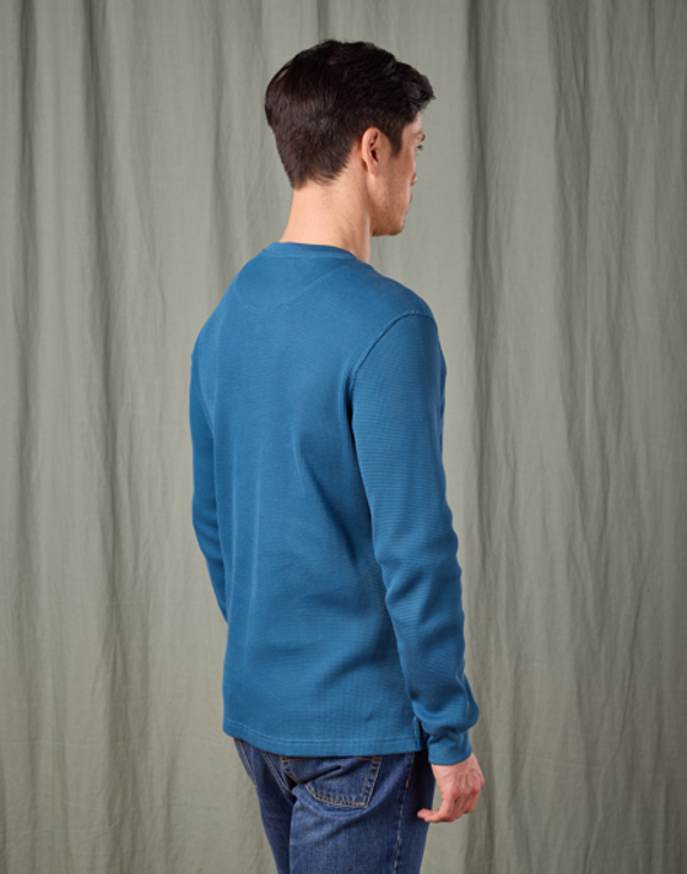 Long Sleeve Waffle T Shirt - Teal