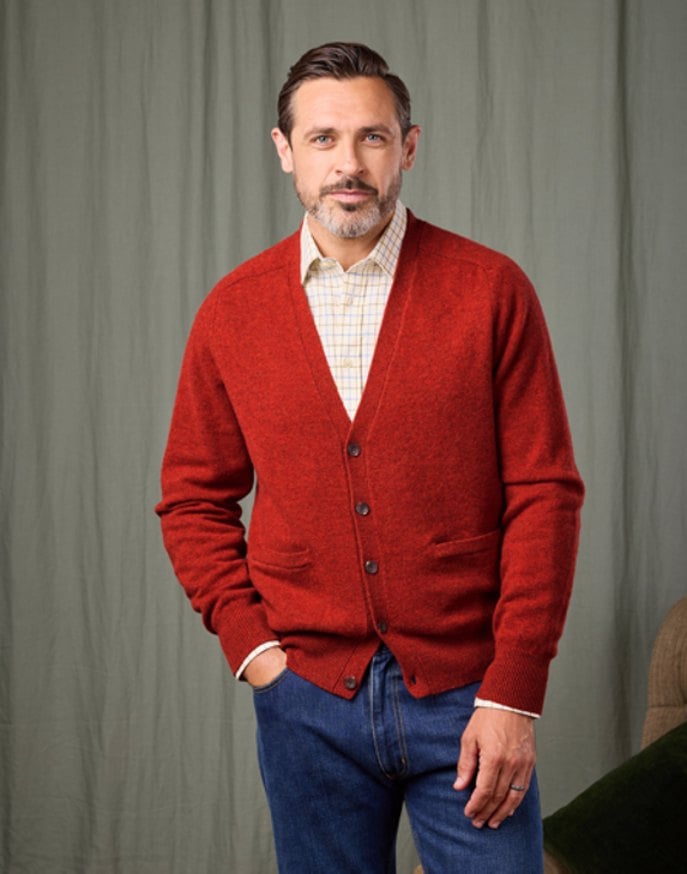 Lambswool Cardigan - Orange