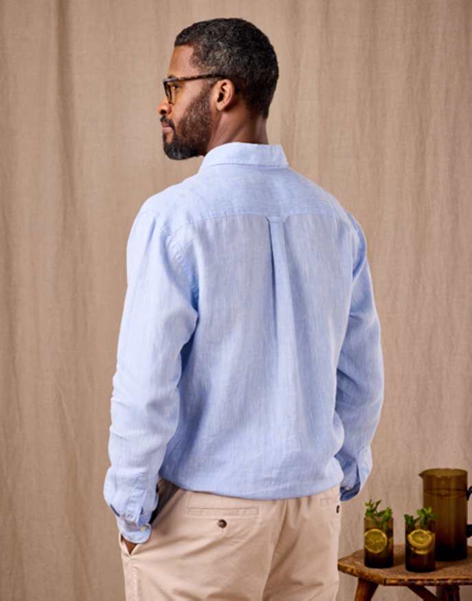 Linen Shirt Long Sleeve - Light Blue