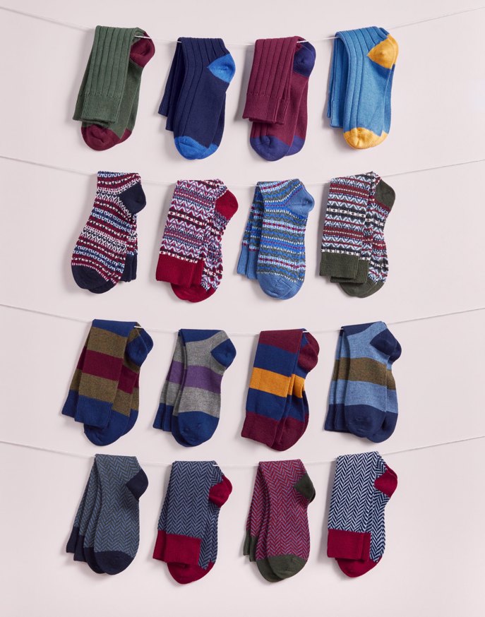 Heel & Toe Cotton Socks - Navy/Royal