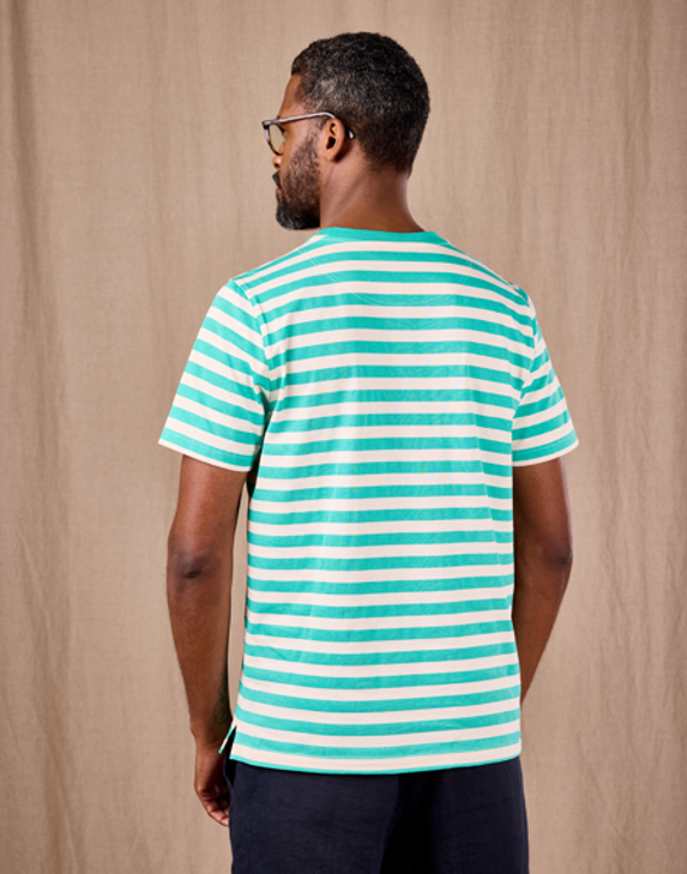 Printed Stripe T Shirt - Green