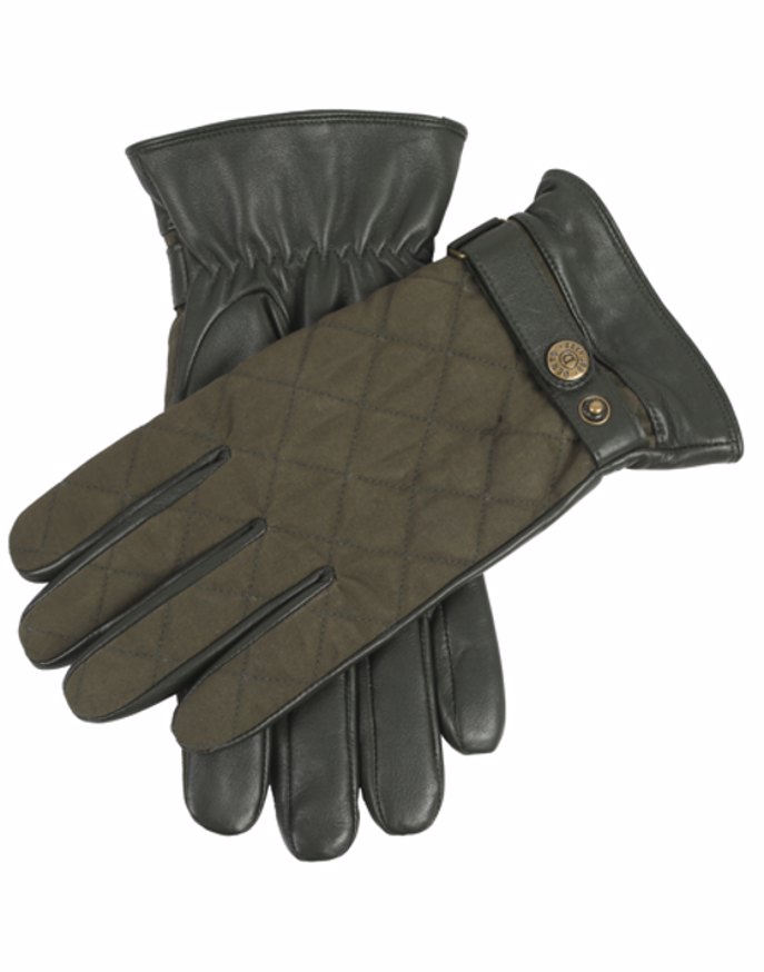 Quilted Wax Gloves  - Olive