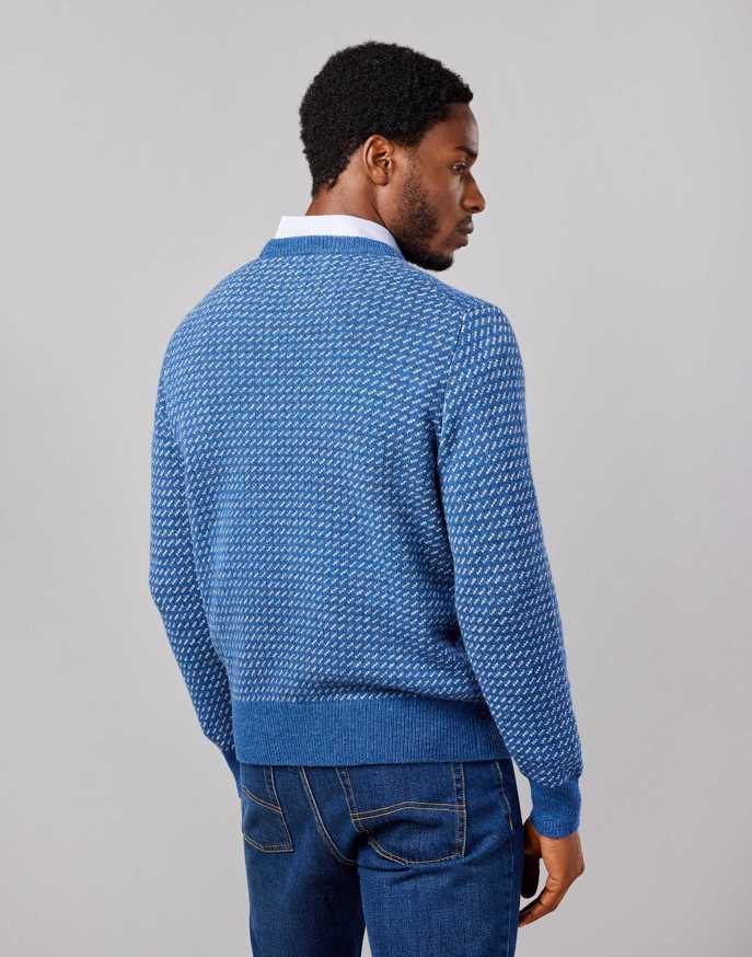 Nordic Crew Neck Jumper - Blue
