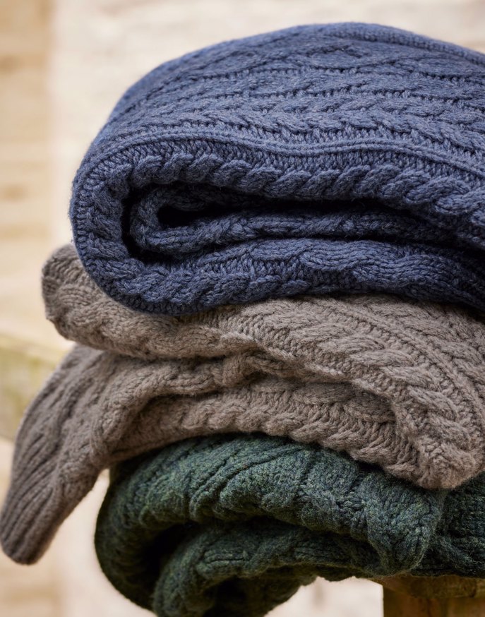Aran Crew Neck Jumper - Cobble