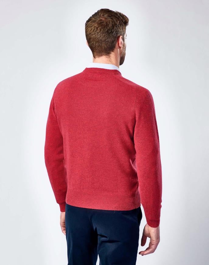 Lambswool Crew Neck Jumper - Cranberry