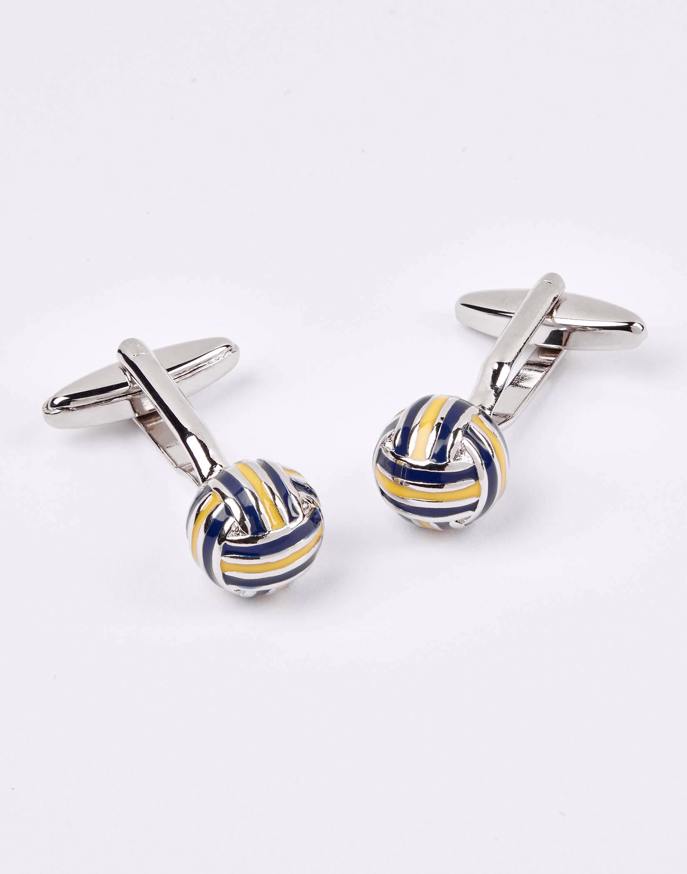 Navy/Yellow Enamel Ball Cufflinks