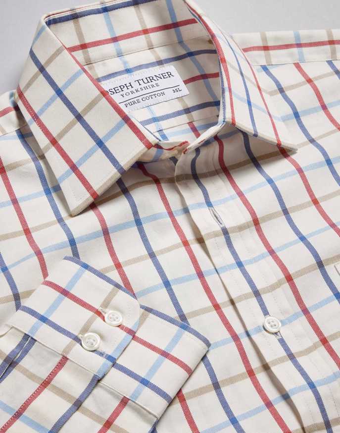 Red/Blue/Taupe Country Check Shirt