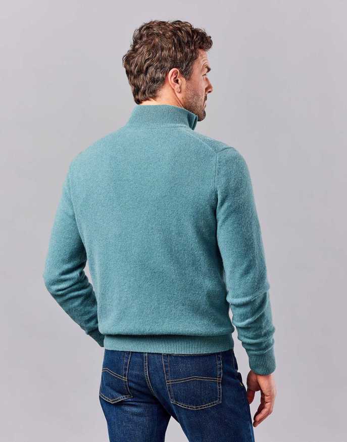 Lambswool Half Zip Jumper - Teal