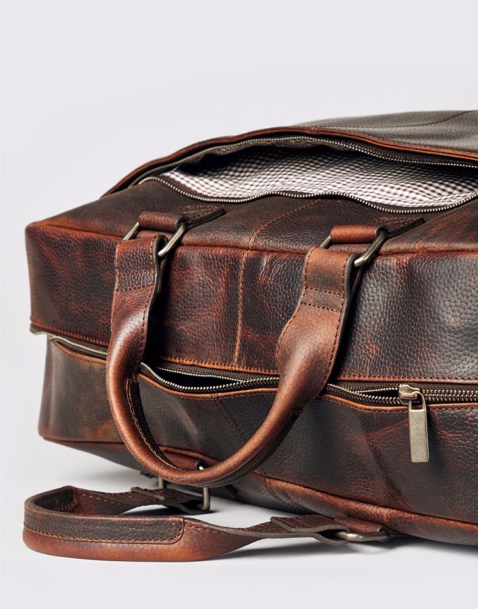Turville Weekend Bag  - Dark Brown Leather