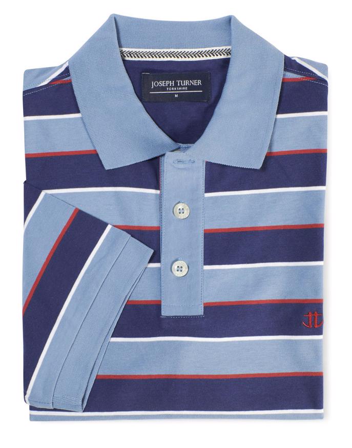 Striped Polo Shirt - Blue/Navy