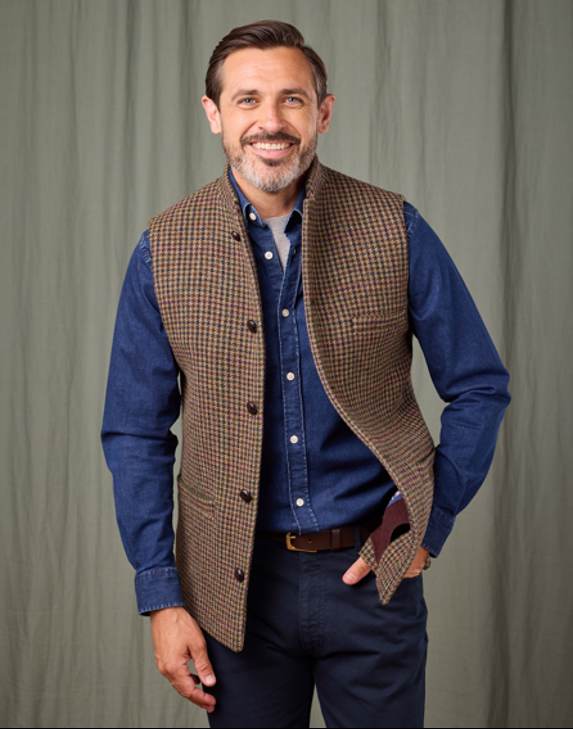 Men's Double Faced Wool Gilet | Joseph Turner