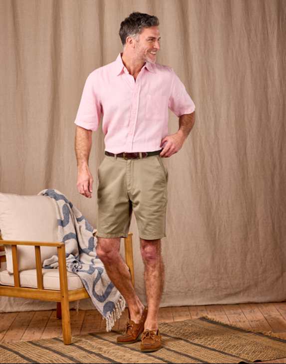 Men's Flat Front Twill Shorts | Joseph Turner